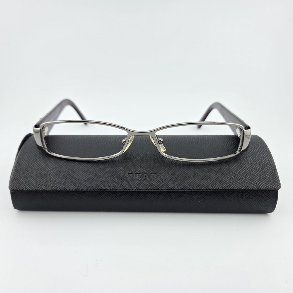Prada VPR 58L Eyeglasses - FRAME ONLY - 5AV-1O1 Gunmetal Plum Italy 51-14-135 - Picture 4 of 16